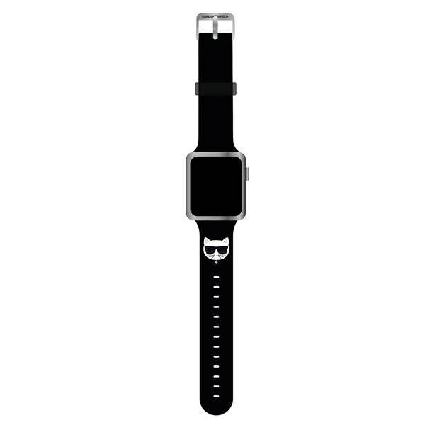 Karl Lagerfeld KLAWLSLCK Apple Watch Strap 42/44 / 45mm schwarz schwarzes Armband Silikon