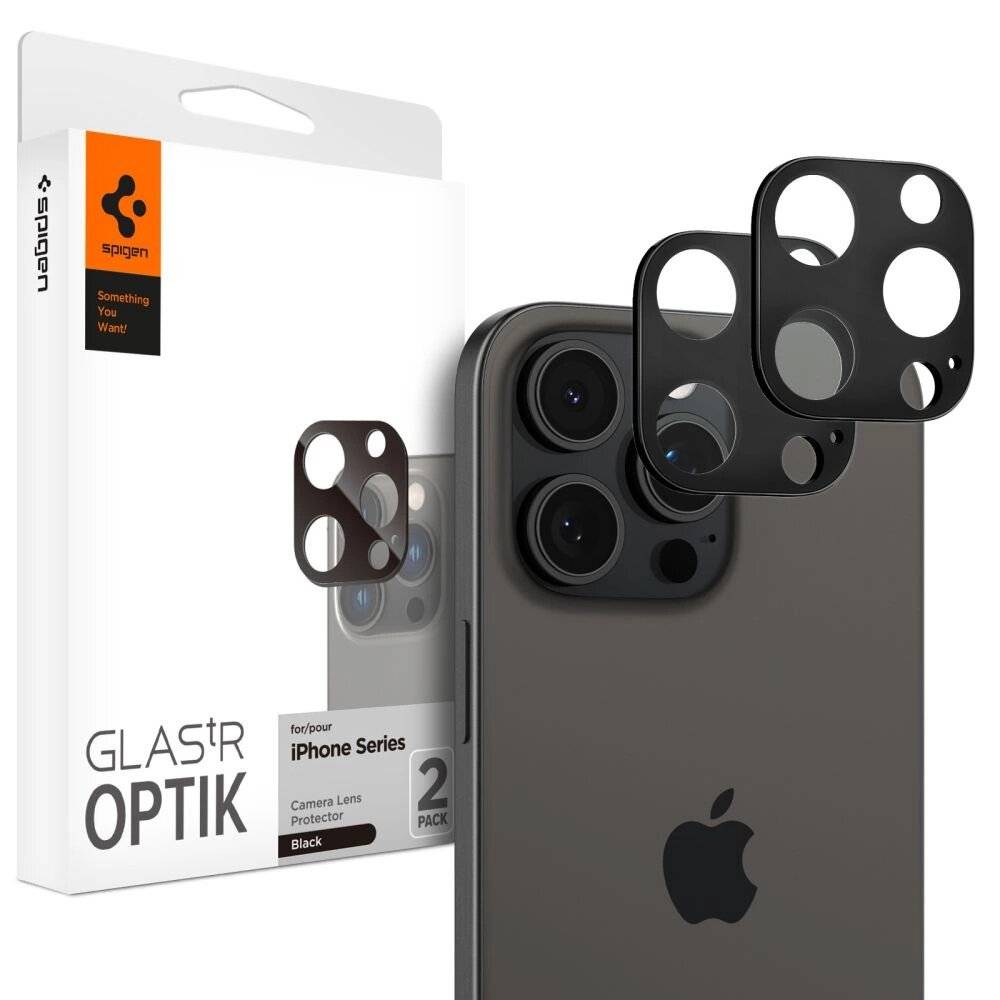Spigen Optik.tR Kameraschutz iPhone 14 Pro / Max 15 16 - Schwarz 2 Stk.