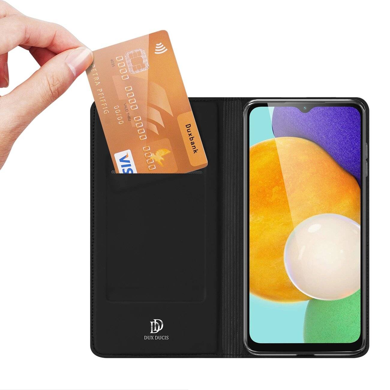 Dux Ducis Skin Pro Hülle Samsung Galaxy A14 4G / 5G Cover Flip Card Wallet Stand Schwarz
