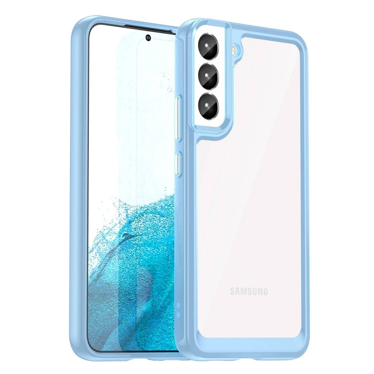 Outer Space Case Samsung Galaxy S23+ Hülle flexiblem Rahmen blau