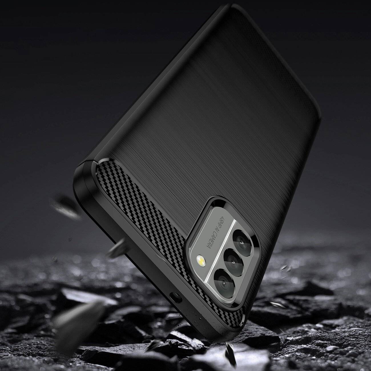 Carbon Case Cover Nokia G400 flexibles Silikon schwarz