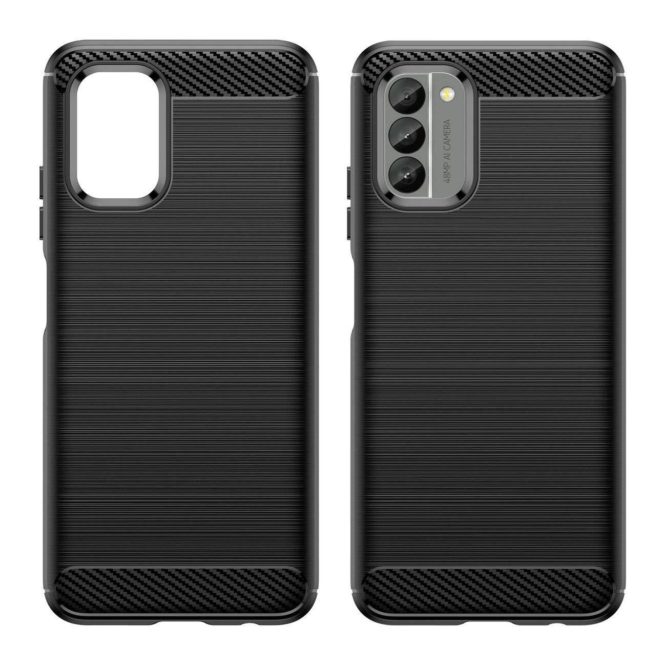 Carbon Case Cover Nokia G400 flexibles Silikon schwarz