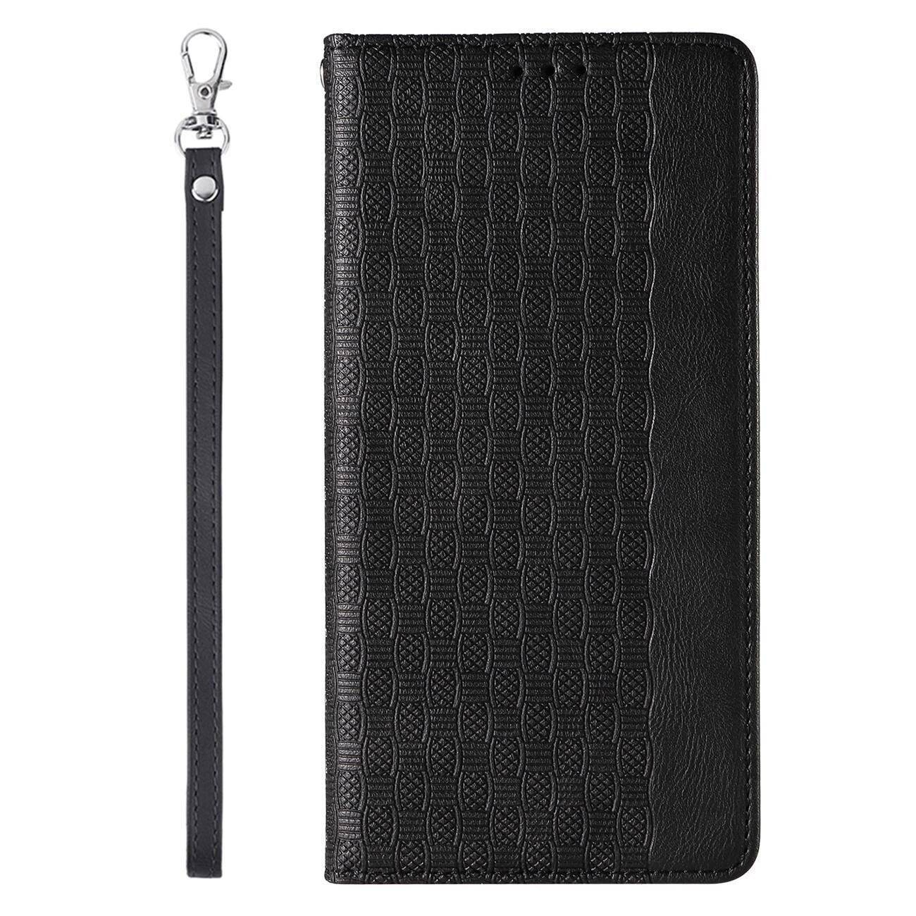 Magnet Strap Case Samsung Galaxy S23+ Flip Wallet Mini Lanyard Stand Schwarz