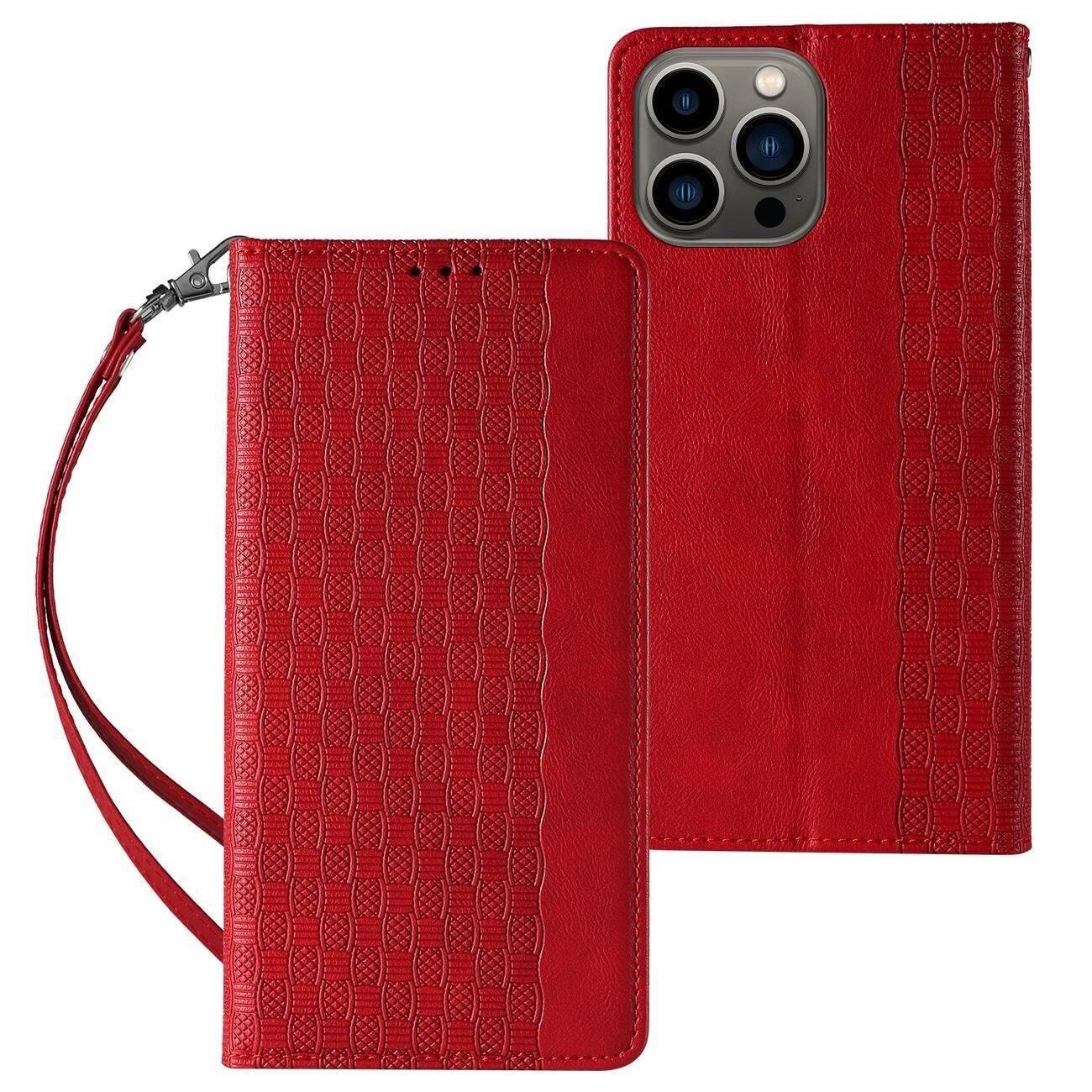 Magnet Strap Case Samsung Galaxy S23+ Flip Wallet Mini Lanyard Stand rot