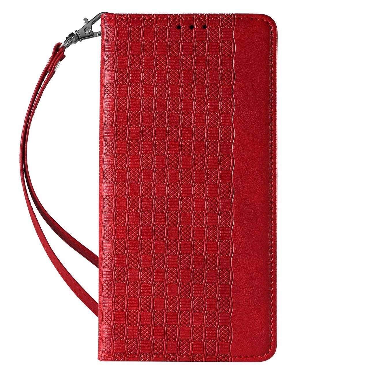 Magnet Strap Case Samsung Galaxy S23+ Flip Wallet Mini Lanyard Stand rot