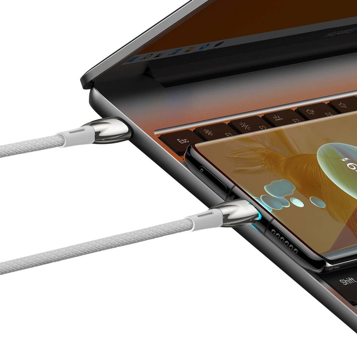 Baseus CADH000802 USB-C – PD-Kabel 100 W 5 A 480 Mbit/s 2 m Weiß