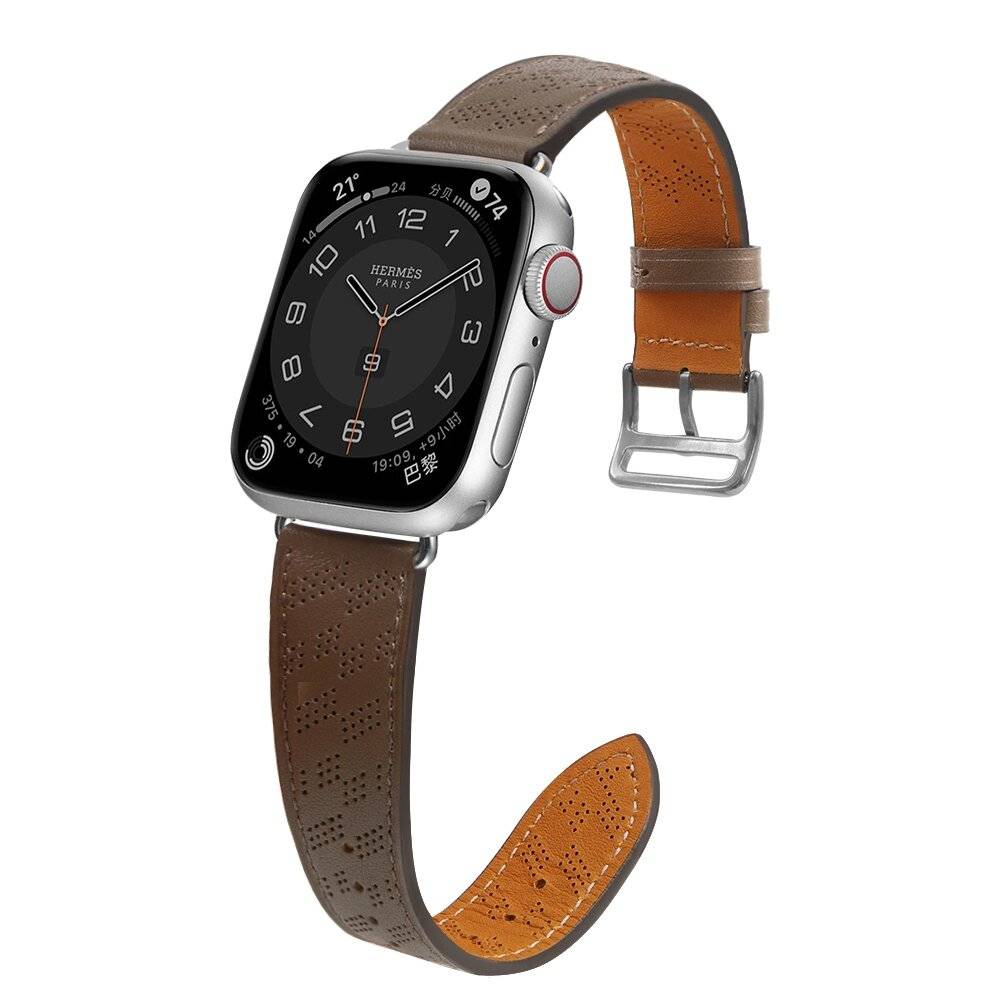 Armband Leder Apple Watch 38 / 40 41 mm Band - dunkelbraun