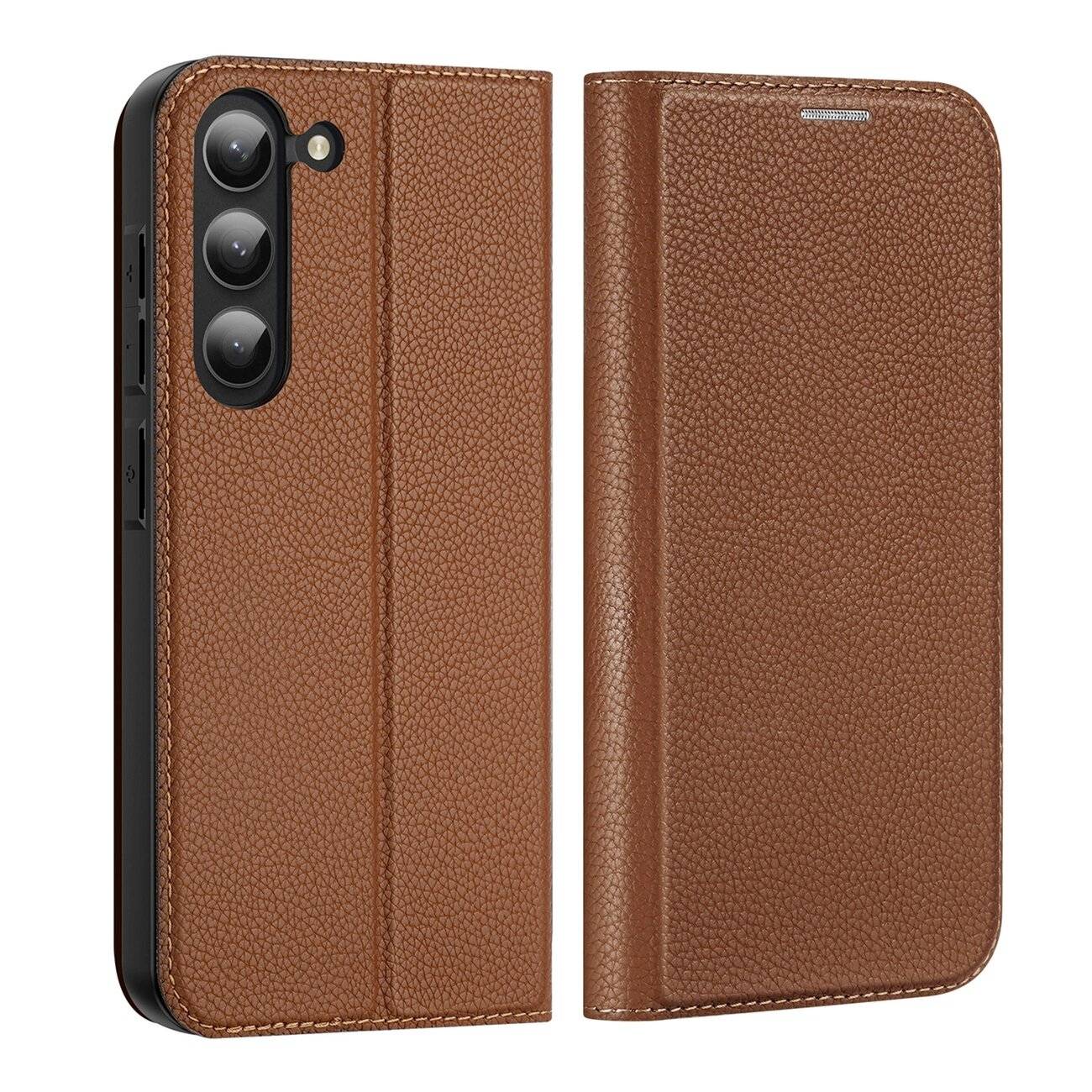 Dux Ducis Skin X2 Hülle Samsung Galaxy S23+ Flip Case Wallet Stand braun