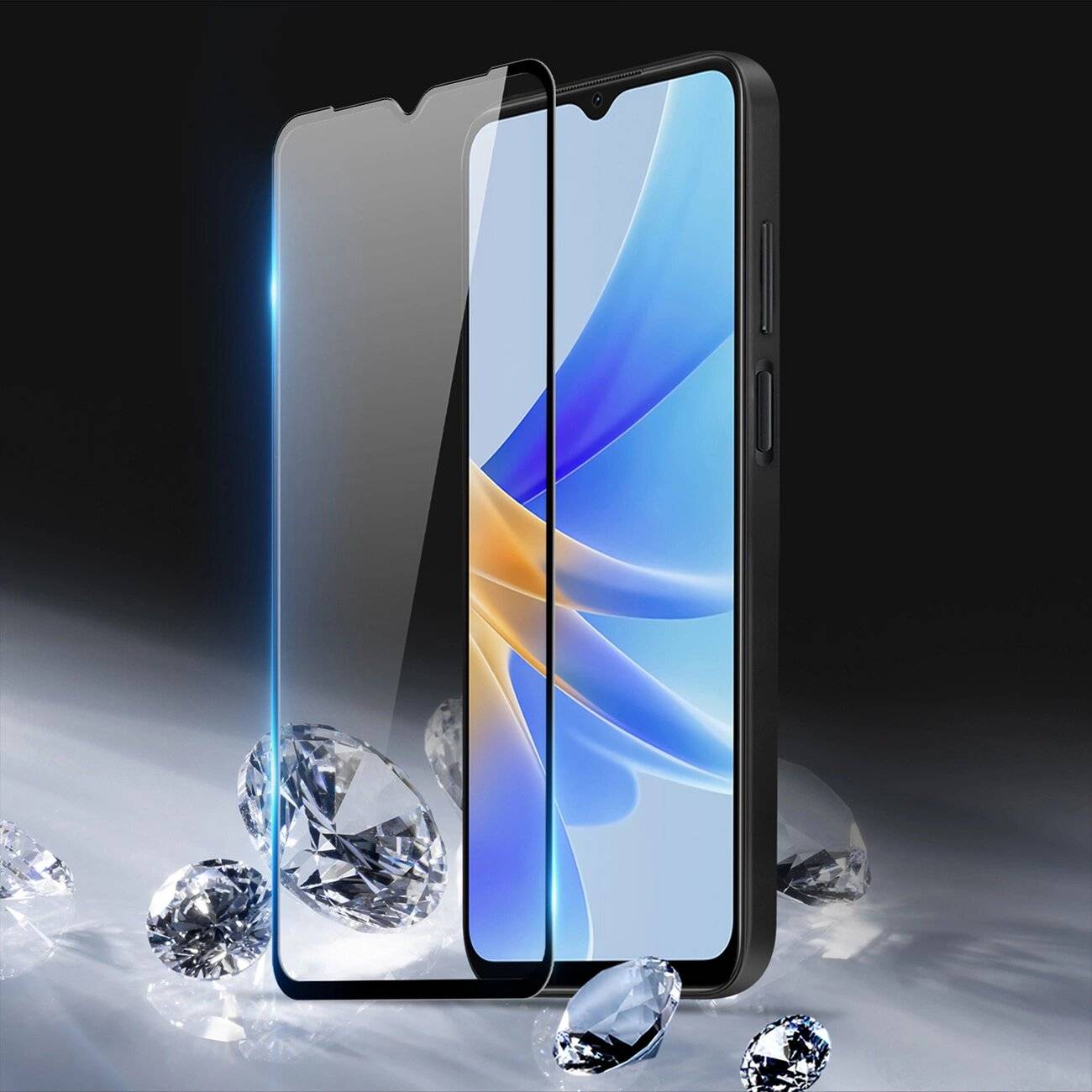 Dux Ducis 9D gehärtetes Glas Oppo A17 9H schwarzem Rahmen