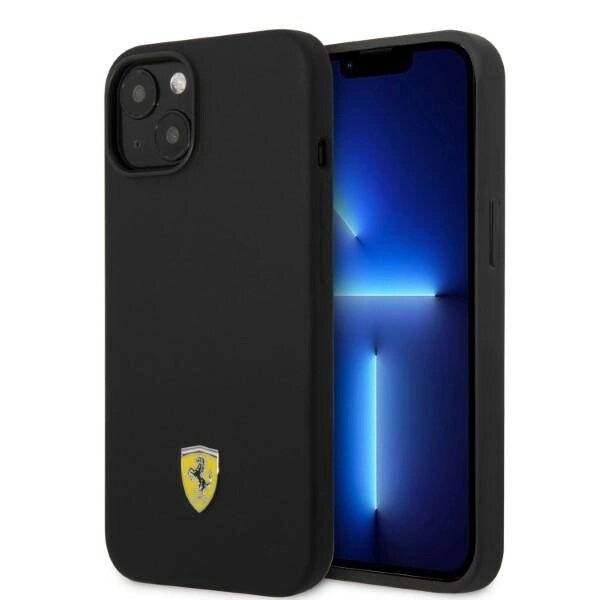Ferrari FEHMSIP14MBK iPhone 14 Plus 6.7″ schwarz/schwarz Hardcase Silikon Metall Logo Magsafe