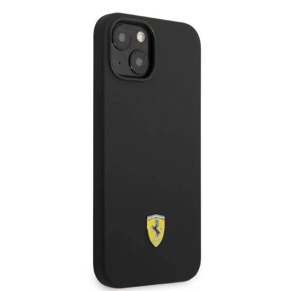 Ferrari FEHMSIP14MBK iPhone 14 Plus 6.7″ schwarz/schwarz Hardcase Silikon Metall Logo Magsafe