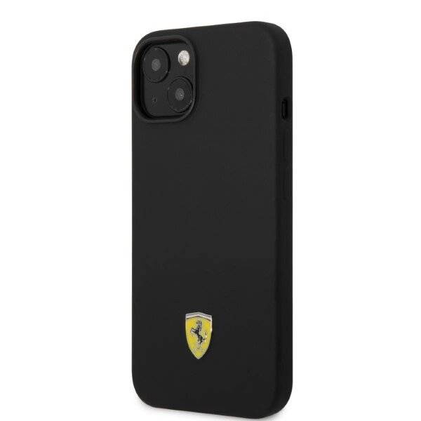 Ferrari FEHMSIP14MBK iPhone 14 Plus 6.7″ schwarz/schwarz Hardcase Silikon Metall Logo Magsafe