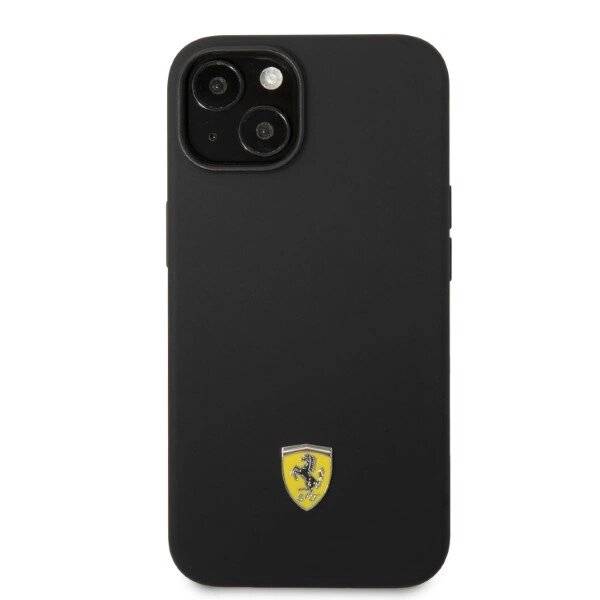 Ferrari FEHMSIP14MBK iPhone 14 Plus 6.7″ schwarz/schwarz Hardcase Silikon Metall Logo Magsafe