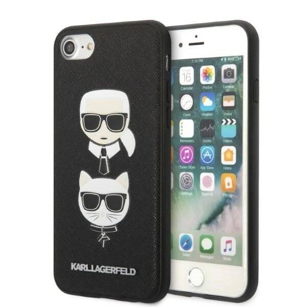 Karl Lagerfeld KLHCI8SAKICKCBK iPhone 7/8 / SE 2020 2022 schwarz/schwarz Hardcase Saffiano