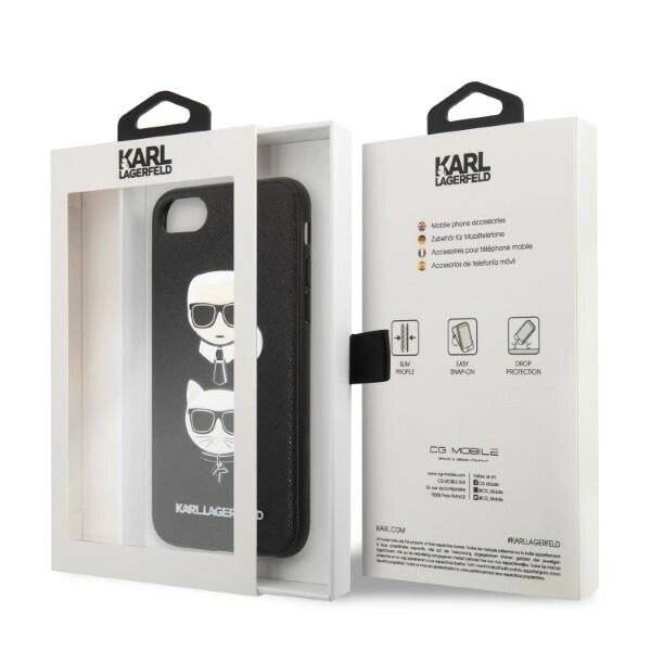 Karl Lagerfeld KLHCI8SAKICKCBK iPhone 7/8 / SE 2020 2022 schwarz/schwarz Hardcase Saffiano