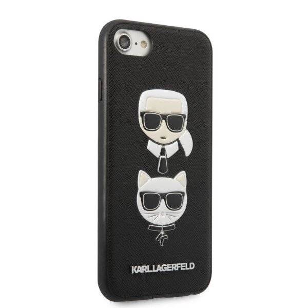 Karl Lagerfeld KLHCI8SAKICKCBK iPhone 7/8 / SE 2020 2022 schwarz/schwarz Hardcase Saffiano