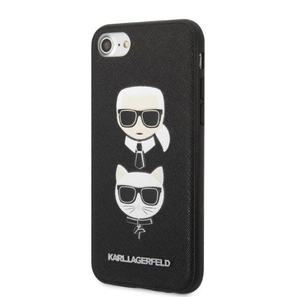 Karl Lagerfeld KLHCI8SAKICKCBK iPhone 7/8 / SE 2020 2022 schwarz/schwarz Hardcase Saffiano