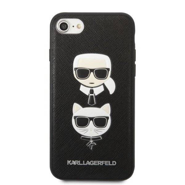 Karl Lagerfeld KLHCI8SAKICKCBK iPhone 7/8 / SE 2020 2022 schwarz/schwarz Hardcase Saffiano