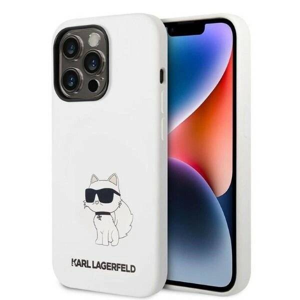 Karl Lagerfeld KLHCP14LSNCHBCH iPhone 14 Pro 6,1″ Hardcase weiß/weiß Silikon Choupette