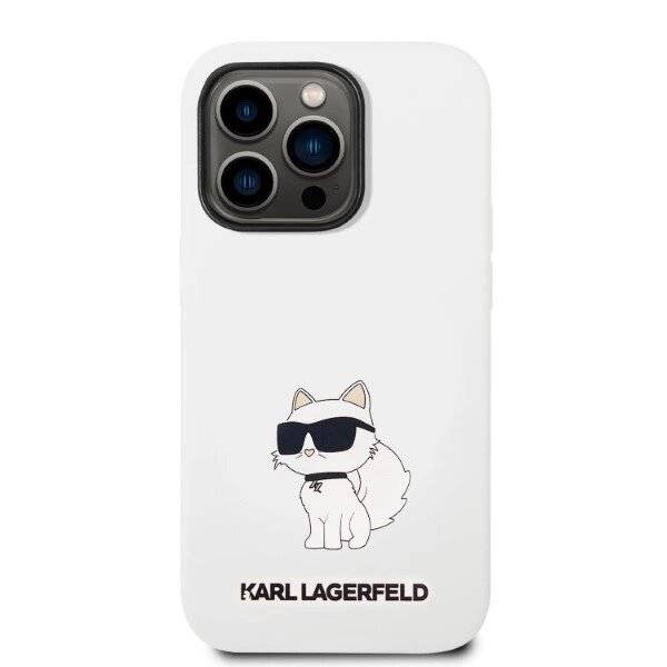 Karl Lagerfeld KLHCP14LSNCHBCH iPhone 14 Pro 6,1″ Hardcase weiß/weiß Silikon Choupette