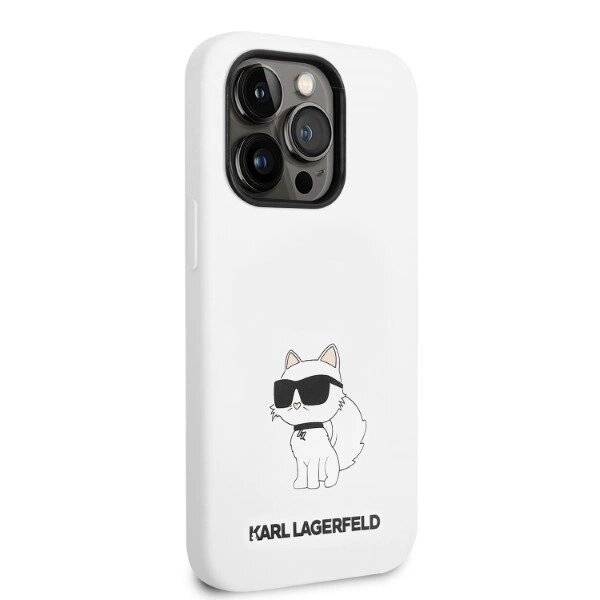 Karl Lagerfeld KLHCP14LSNCHBCH iPhone 14 Pro 6,1″ Hardcase weiß/weiß Silikon Choupette