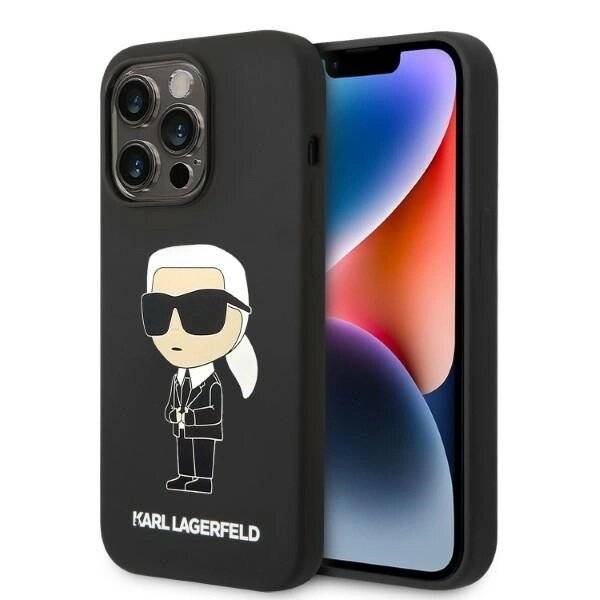 Karl Lagerfeld Silikon Ikonik MagSafe Hülle iPhone 14 Pro – Schwarz