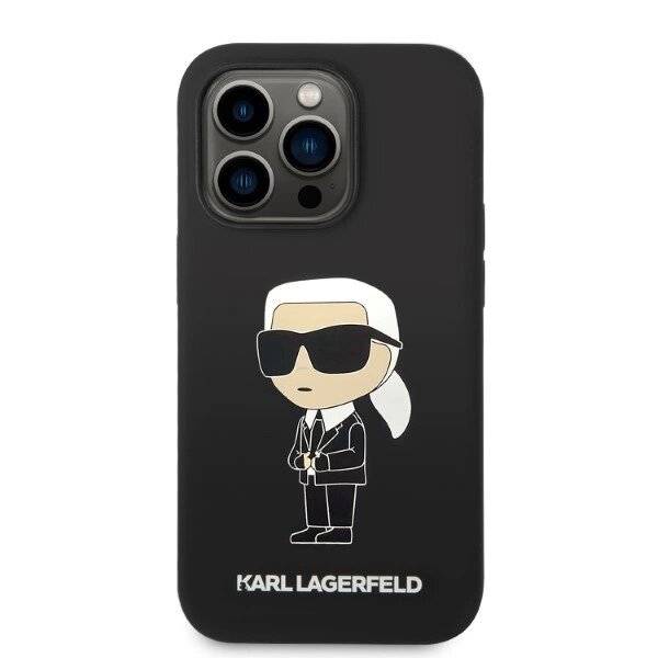 Karl Lagerfeld Silikon Ikonik MagSafe Hülle iPhone 14 Pro – Schwarz