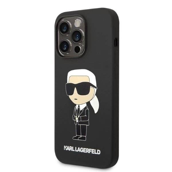 Karl Lagerfeld Silikon Ikonik MagSafe Hülle iPhone 14 Pro – Schwarz