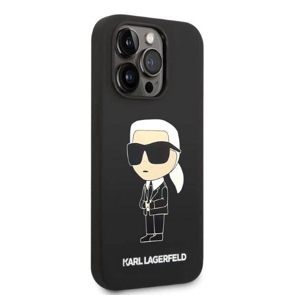 Karl Lagerfeld Silikon Ikonik MagSafe Hülle iPhone 14 Pro – Schwarz