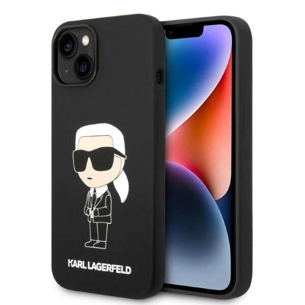 Karl Lagerfeld Silikon-Ikonik-Hülle iPhone 14 Plus – Schwarz