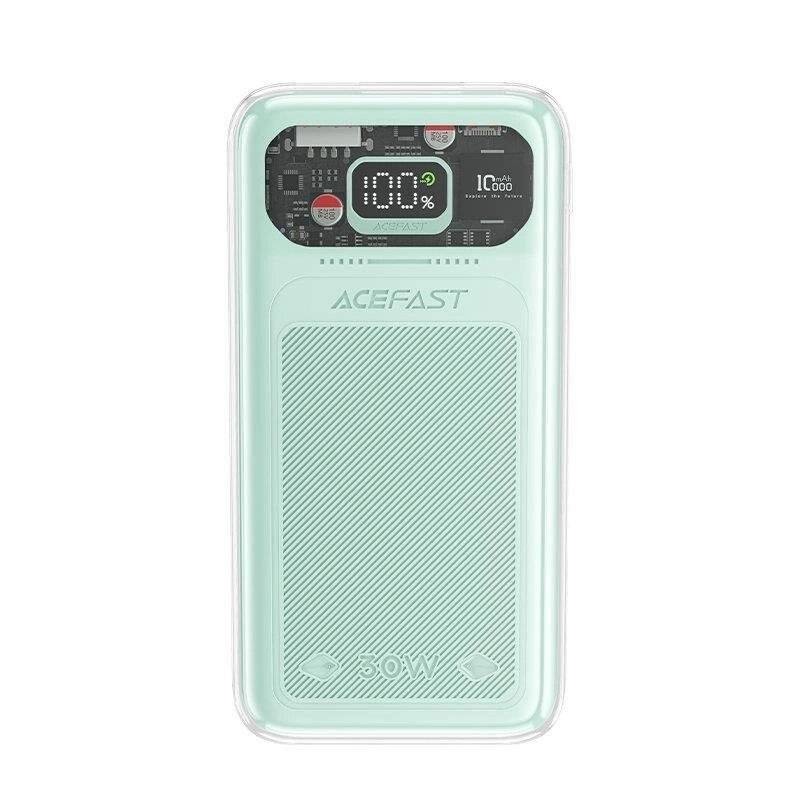 Acefast Powerbank 10000 mAh Sparkling Series Schnellladung 30 W grün M1