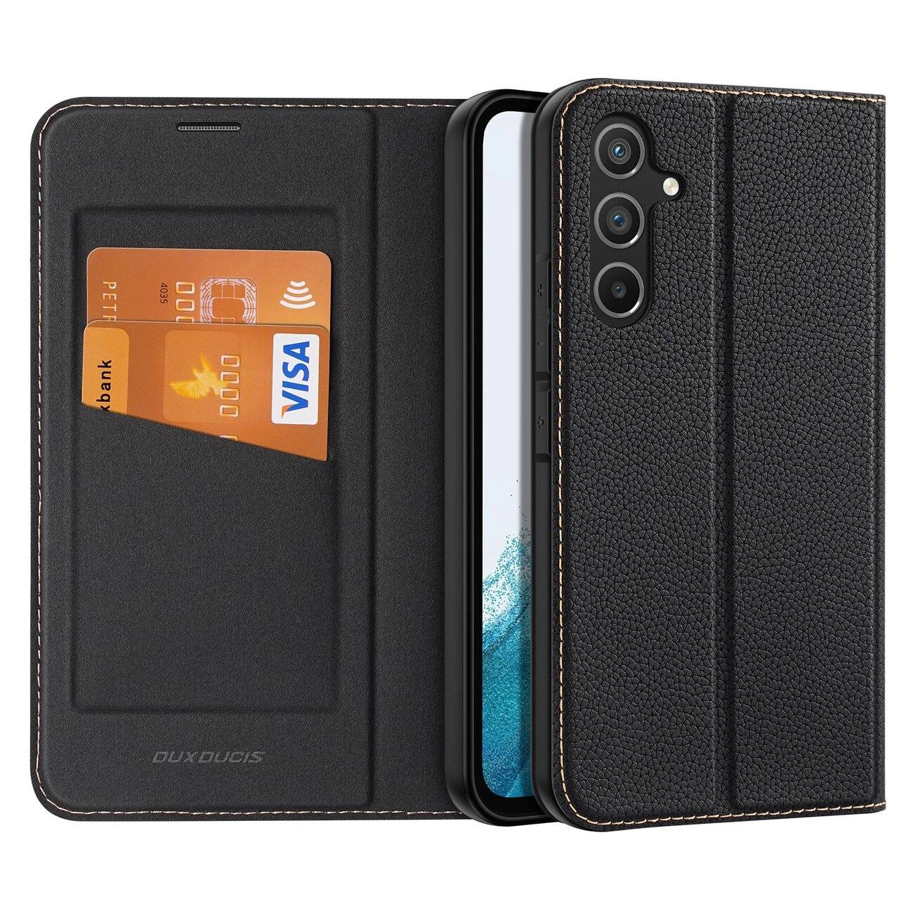 Dux Ducis Skin X2 Hülle Samsung Galaxy A54 5G Flip Cover Wallet Ständer schwarz