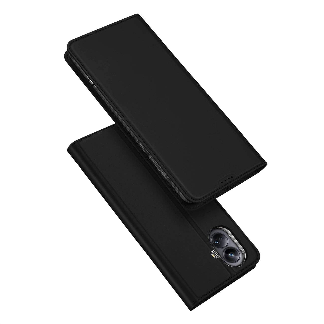 Dux Ducis Skin Pro Hülle Realme 10 Pro+ Flip Cover Card Wallet Stand schwarz