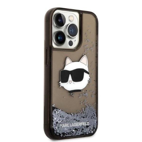 Karl Lagerfeld KLHCP14XLNCHCK iPhone 14 Pro Max 6,7″ schwarz/schwarz Hardcase Glitter Choupette