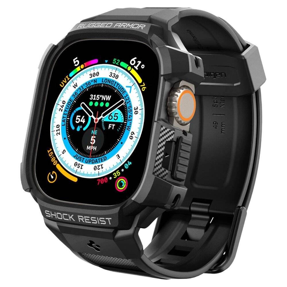 Spigen Rugged Armor Pro Gehäuse Armband Apple Watch Ultra 49 mm – Schwarz