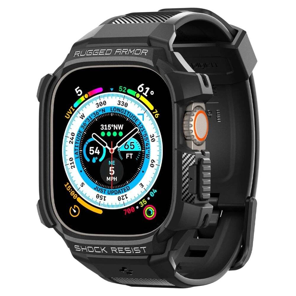 Spigen Rugged Armor Pro Gehäuse Armband Apple Watch Ultra 49 mm – Schwarz