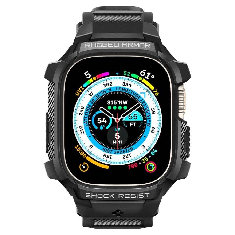 Spigen Rugged Armor Pro Gehäuse Armband Apple Watch Ultra 49 mm – Schwarz