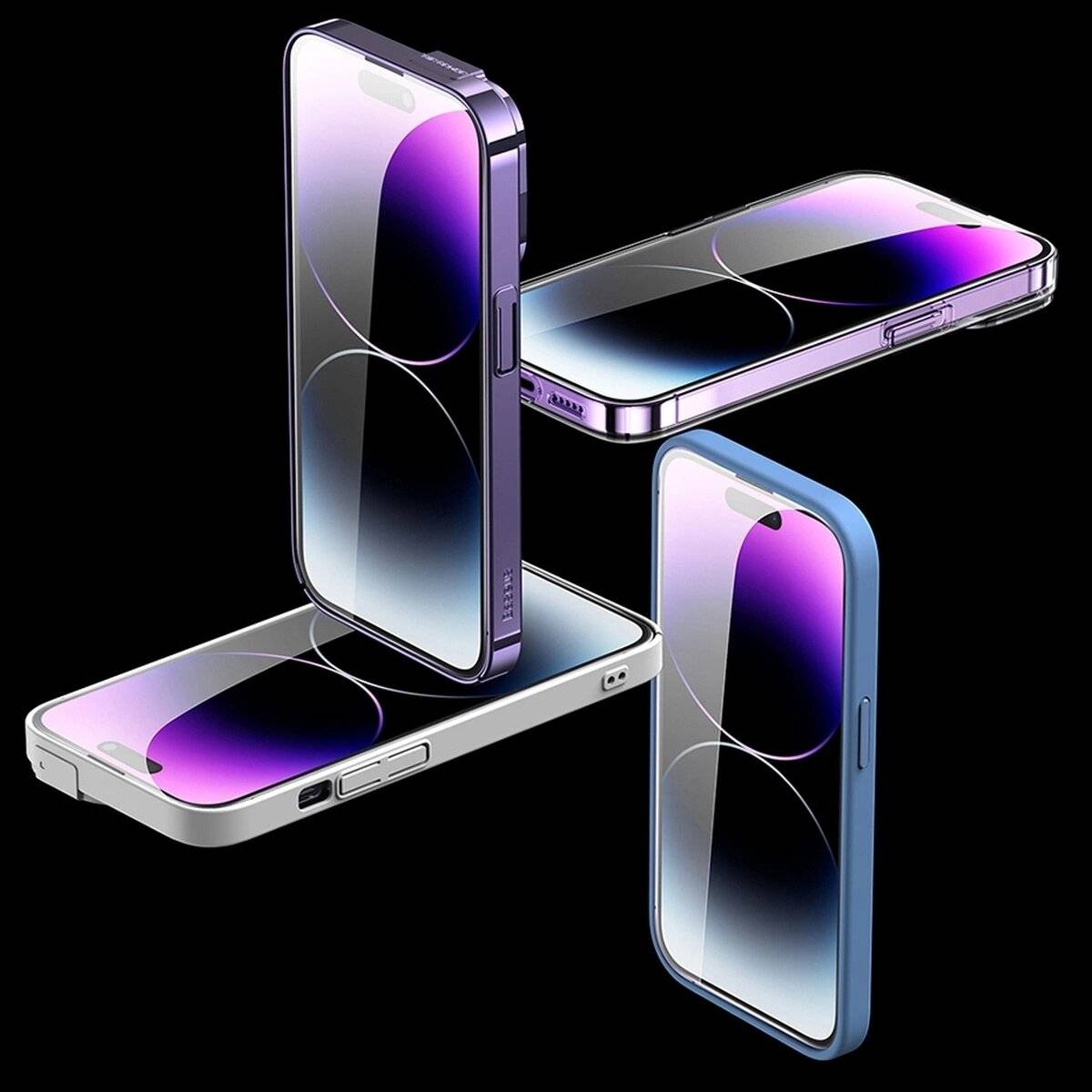 Baseus Set 2x gehärtetem Glas iPhone 14 Pro Max Vollbild Lautsprecherabdeckung 0,3 mm +