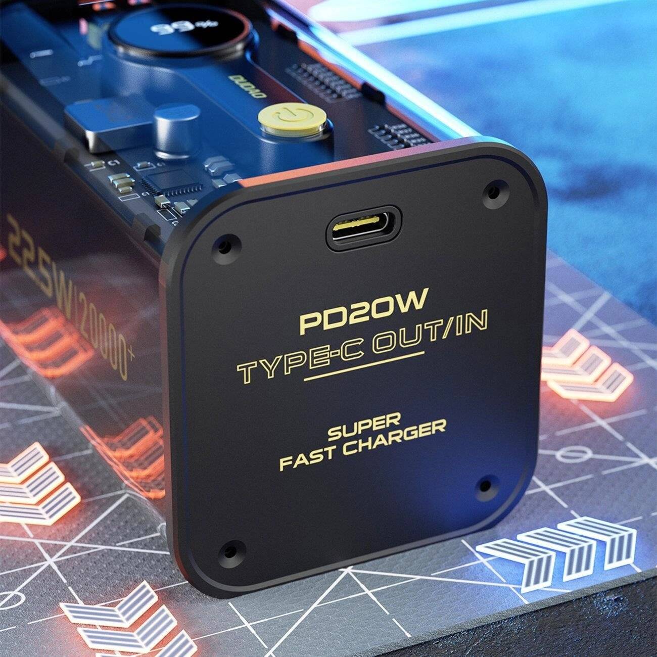 Dudao Powerbank 20000mAh 1xUSB-A / 1xUSB-C 22,5W PD schwarz K16Pro