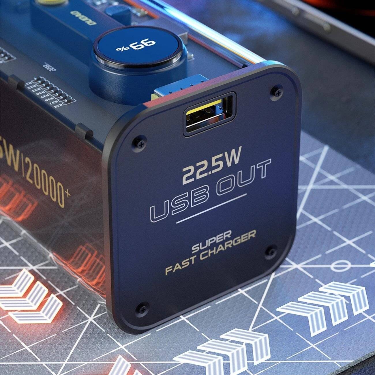 Dudao Powerbank 20000mAh 1xUSB-A / 1xUSB-C 22,5W PD schwarz K16Pro