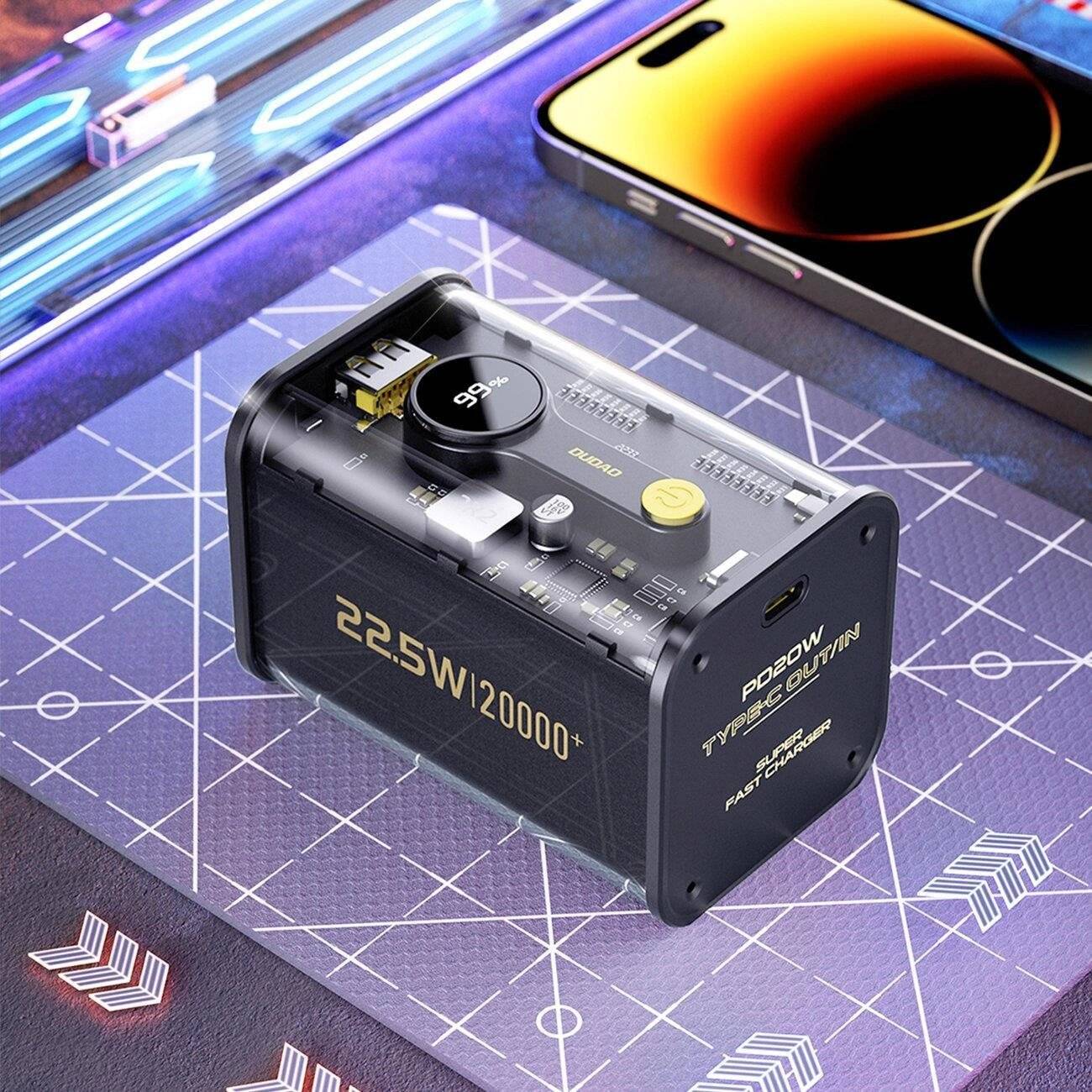 Dudao Powerbank 20000mAh 1xUSB-A / 1xUSB-C 22,5W PD schwarz K16Pro