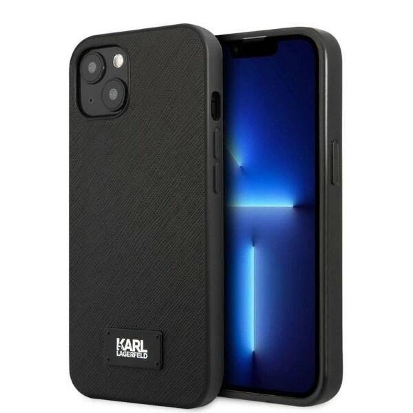 Karl Lagerfeld KLHCP13MSFMP2K iPhone 13 6.1″ Hardcase schwarz/schwarz Saffiano Plaque