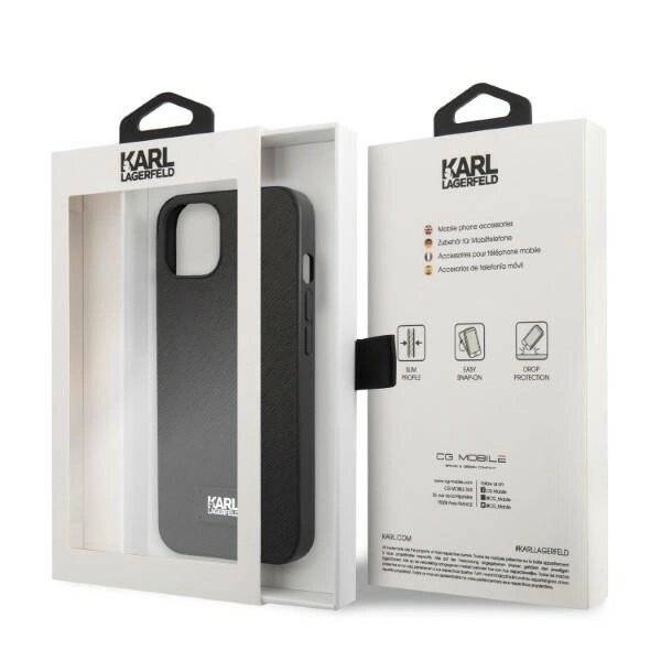 Karl Lagerfeld KLHCP13MSFMP2K iPhone 13 6.1″ Hardcase schwarz/schwarz Saffiano Plaque