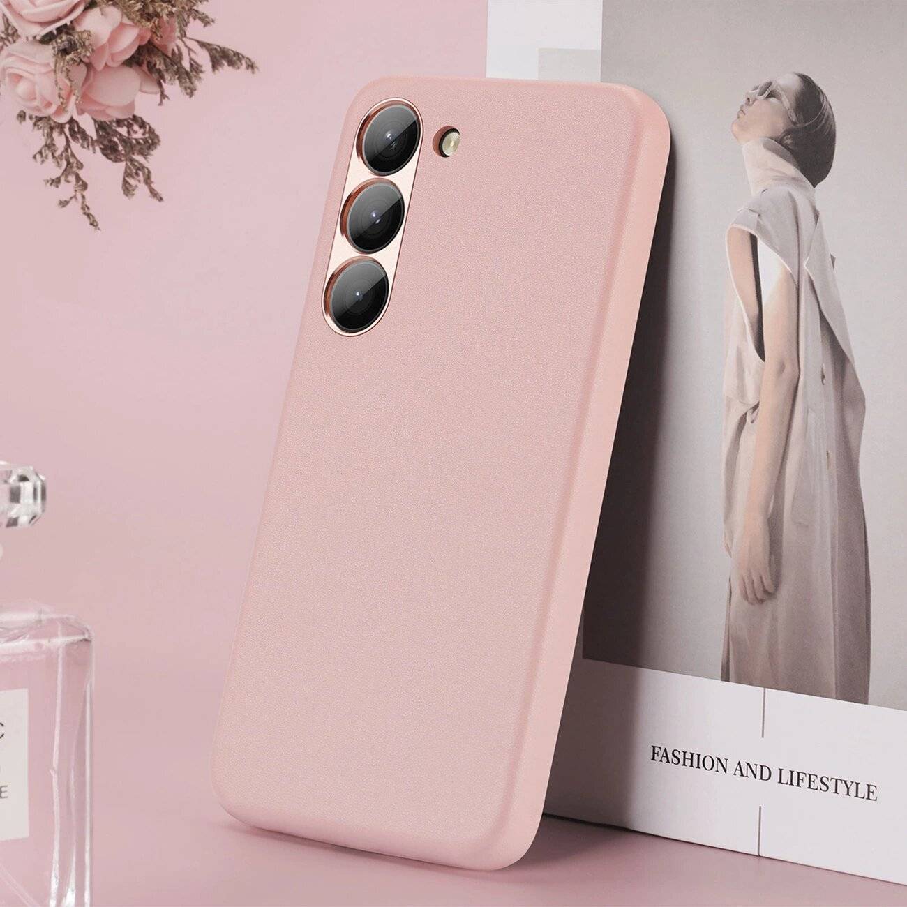 Dux Ducis Grit Hülle Samsung Galaxy S23 elegante Kunstleder rosa