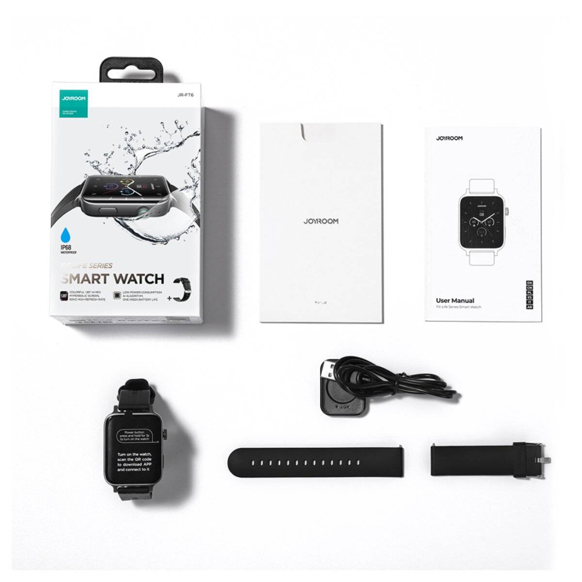 Joyroom Fit-Life JR-FT6 Smartwatch Anrufannahmefunktion / IP68-Schutz – Schwarz