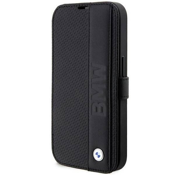 Tasche BMW BMBKP14L22RDPK iPhone 14 Pro 6.1" schwarz/schwarz Büchertasche Leder