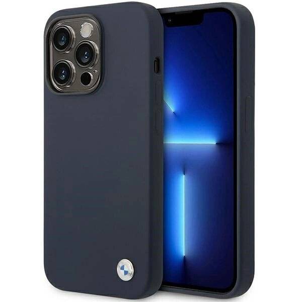 Hülle BMW BMHCP14LSILNA iPhone 14 Pro 6.1″ marineblau/navy Silikon Metall Logo
