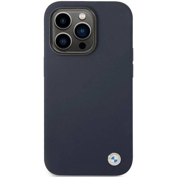 Hülle BMW BMHCP14LSILNA iPhone 14 Pro 6.1″ marineblau/navy Silikon Metall Logo