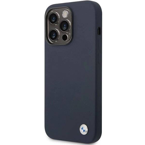 Hülle BMW BMHCP14LSILNA iPhone 14 Pro 6.1″ marineblau/navy Silikon Metall Logo