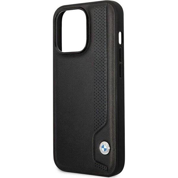 Hülle BMW BMHCP14X22RBDK iPhone 14 Pro Max 6.7″ schwarz/schwarz Hardcase Leder Blue Dots